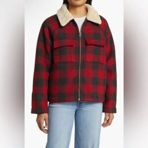 NWT New Faherty Legend High Pile Fleece Collar Crop Jacket Size S